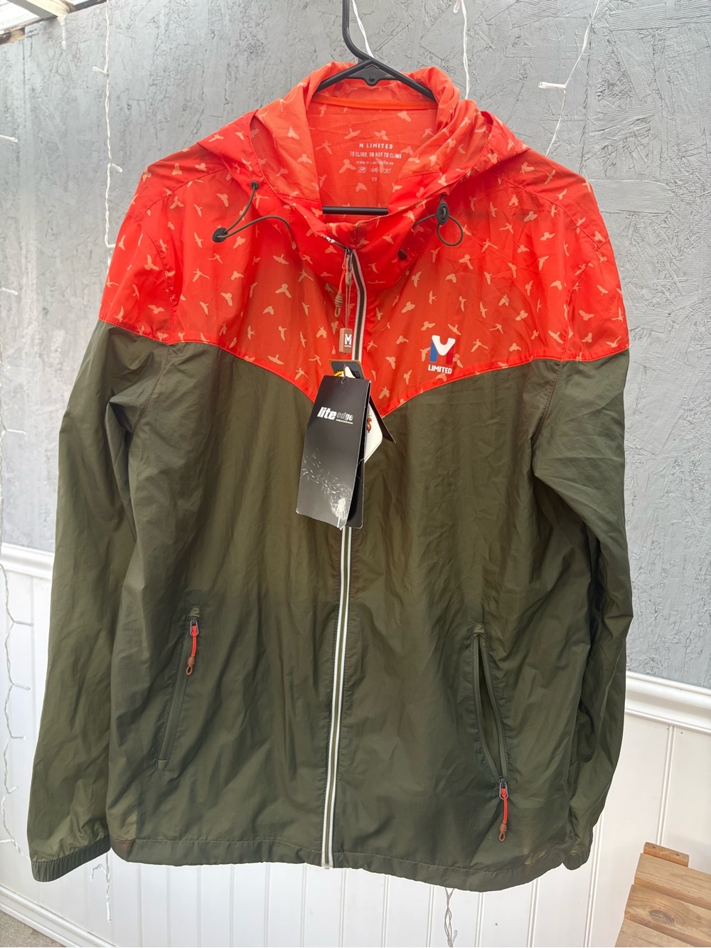 The Limited Olive Green and Orange Bird-Print Outdoor Jacket